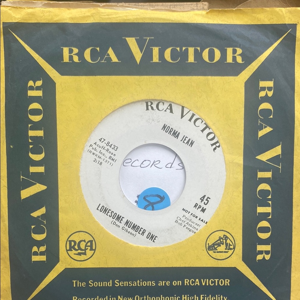 RCA Victor 45 RPM Record - Lonesome Number One